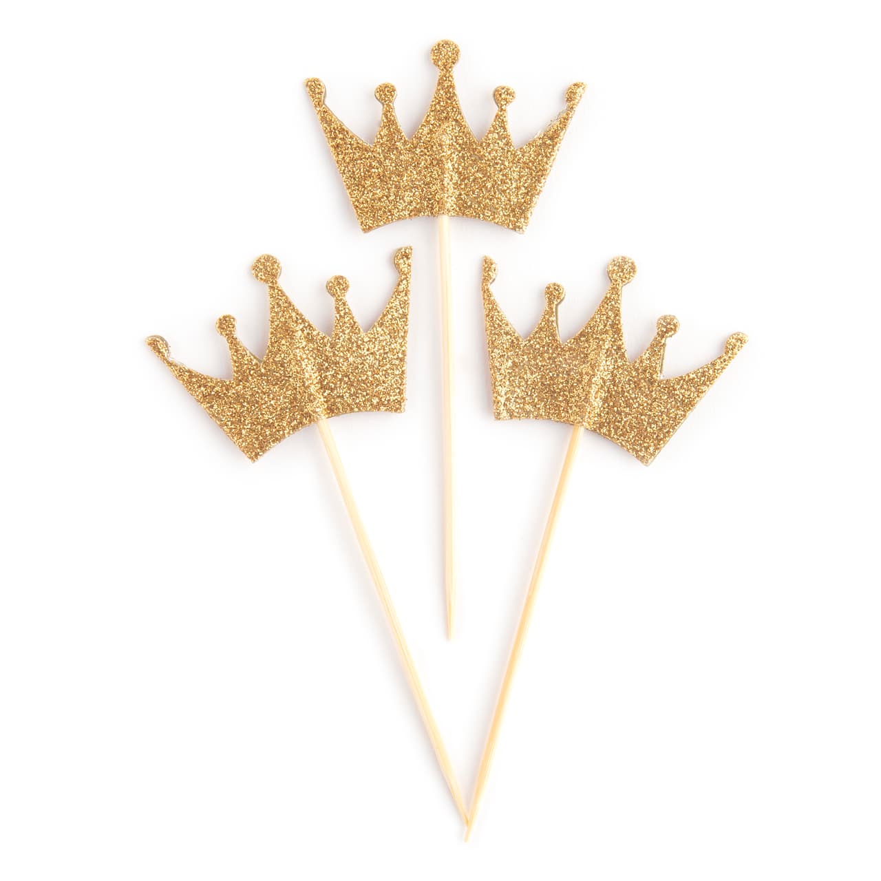 12 Packs: 12 ct. (144 total) Gold Crown Treat Toppers by Celebrate It®